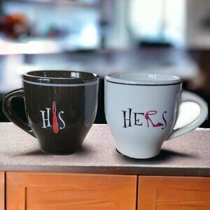 DAT'L DO IT INC.  His & Hers Painted Detail Ceramic Cups 5" High